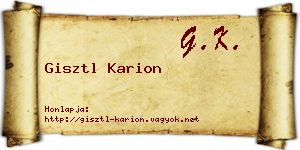 Gisztl Karion névjegykártya